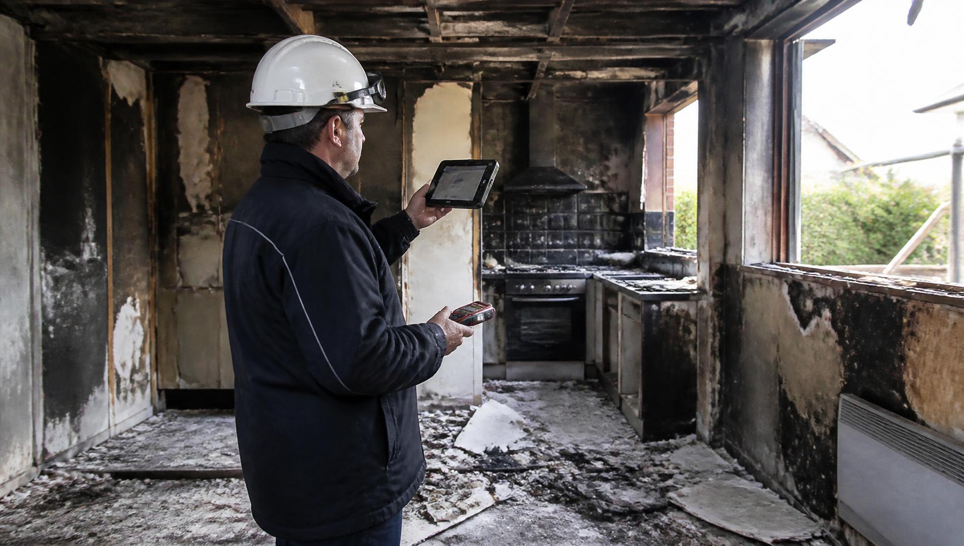 Expert d'assuré CD Expertise inspectant la maison